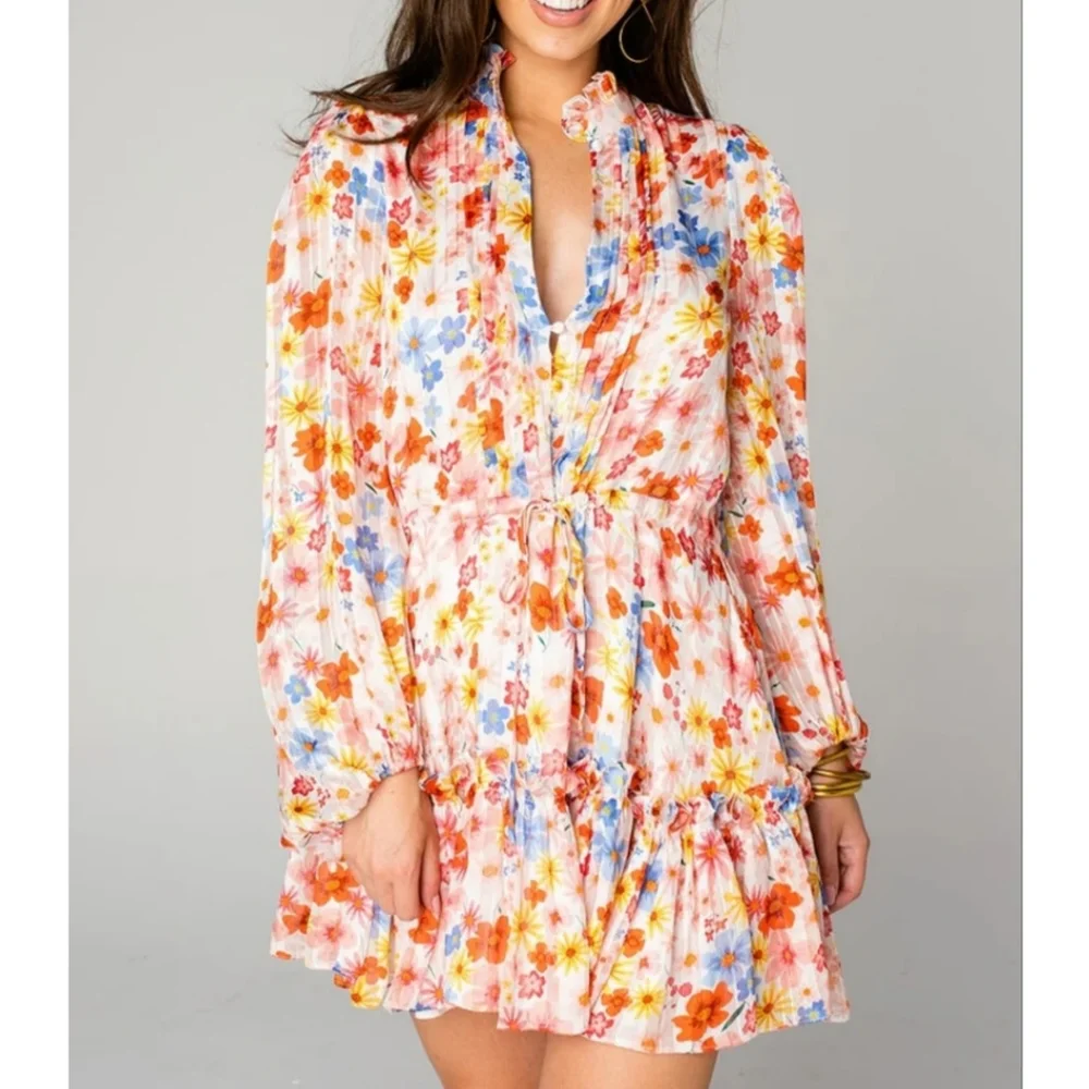 Buddy Love Grace Long Sleeve Shirt Dress Wild Flower Sixe XS - Picture 5 of 15